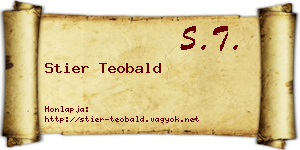 Stier Teobald névjegykártya